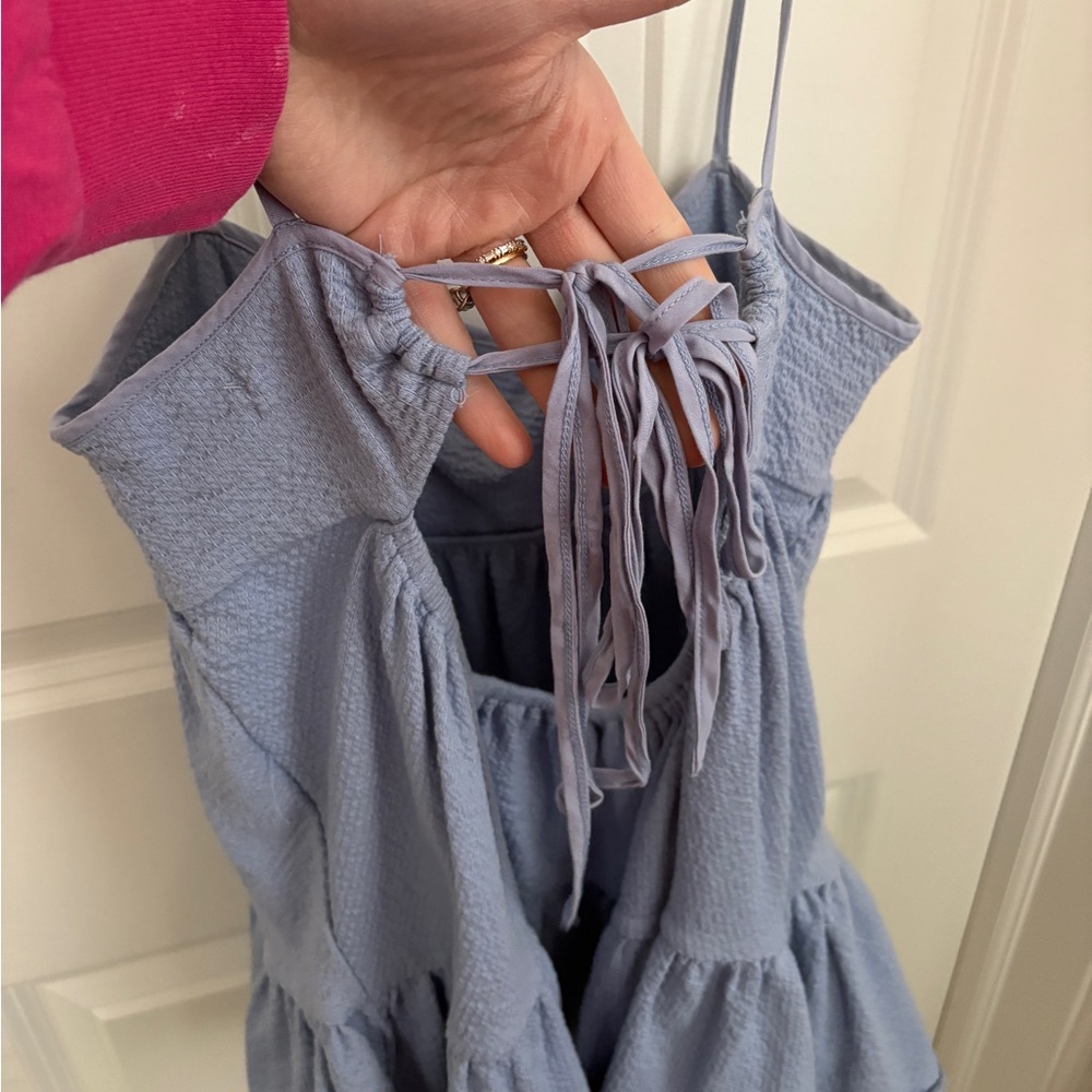 Urban Outfitters Babydoll Cami Flowy Open Back Feminine Blue Tank Women’s Med - Picture 6 of 7